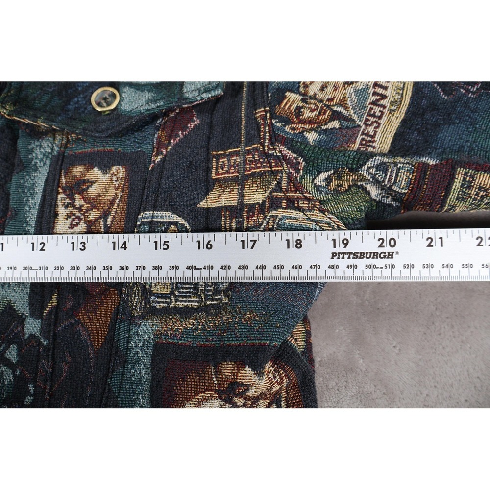 Cave‎ Jacket Womens Medium Multicolor Tapestry Movie Print Button Front Retro - Picture 5 of 7